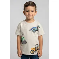 blue seven T-Shirt BLUE SEVEN, Jungen, Gr. 134, kiesel, Single Jersey, Obermaterial: 100% Baumwolle, bedruckt, unifarben, Basic normal, Rundhals, Shirts T-Shirt, modischer Stil, aus reiner Baumwolle, Single Jersey, pflegeleicht