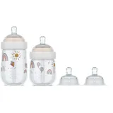 Mepal Starterset Babyflaschen Mio 4-teilig - Sunshine & Rainbow, Transparent