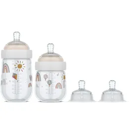 Mepal Starterset Babyflaschen Mio 4-teilig - Sunshine & Rainbow, Transparent