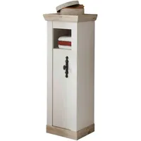 Furn.design Bad-Kommode, Weiß, Pinien, Nachbildung,Pinie, Uni, 2 Fächer, Sockel,