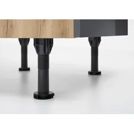 kochstation Winkelküche L-Form 270 cm grau