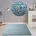 THEKO Handwebteppich UNI blue 70 1 2