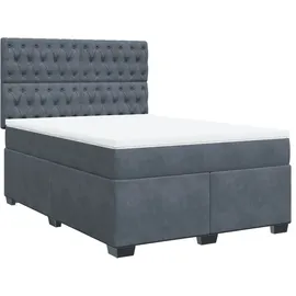 vidaXL Boxspringbett 140 x 200 cm Dunkelgrau