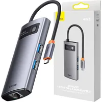 Baseus Metal Gleam 4in1 Hub, Grau