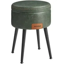 VASAGLE Hocker mit Stauraum LOM005C01 dunkelgrün Kunstleder
