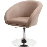 Mendler Esszimmerstuhl HWC-F19, Küchenstuhl Stuhl Drehstuhl Loungesessel, drehbar höhenverstellbar ~ Kunstleder taupe