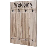 Mendler Wandgarderobe HWC-C89 Welcome, Garderobe Garderobenpaneel, Shabby-Look Vintage, 91x60cm