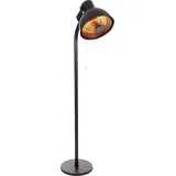 Perel Terrassenheizer 2000W Carbon, freistehend mit Standfuß und Zugschalter, 3 Heizstufen, IP34 - Schwarz