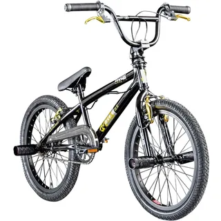 deTox Rude Limited BMX 20 Zoll Fahrrad ab 140 cm mit 4 Pegs 360° Rotor unisex Jugendliche Mädchen Jungen Kinderbmx, Farbe:schwarz/gold