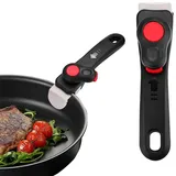 NJCXOLA Universal Abnehmbarer Griff, Bakelit Topfgriff, Anti Verbrühungs Pfannengriff, Für Kochgeschirr,Wokpfanne,Stielkasserolle (Schwarzer)