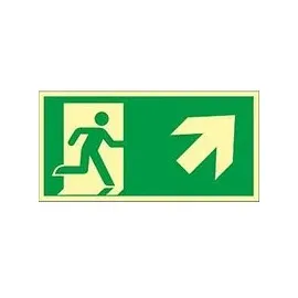 moedel - warnen-sichern-kennzeichnen Hinweisschild Notausgang rechts aufwärts 29,7 x 14,8 cm Grün
