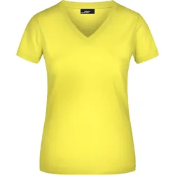 Damen V-T-Shirt - Farbe gelb - Größe XXL