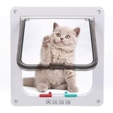 Sailnovo Katzenklappe 4-Way Magnetic Lock hundeklappe Haustiertüre Cat Flap 19 * 20 * 5.5cm Dog Cat Pet Door Flap Easy Install with Telescopic Frame with Heavy Duty Quiet Magnetic Frame, M weiß...