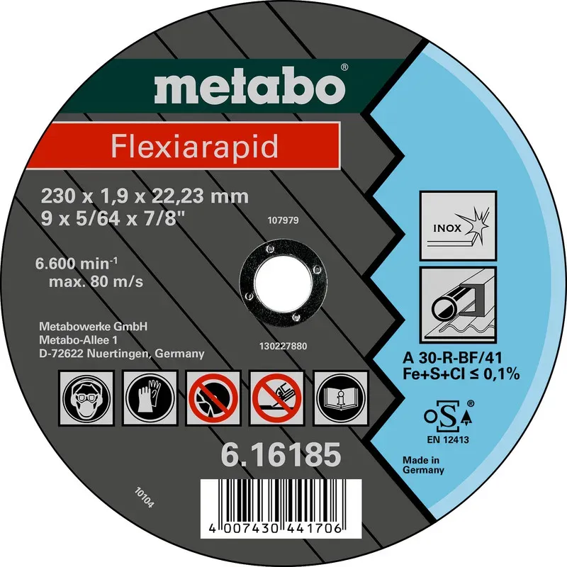 Metabo Flexiarapid TF 41 - Schneidscheibe - für Rohre, Profile, rostfreier Stahl