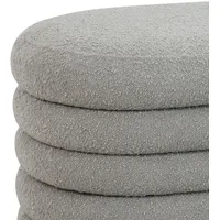 Svita blossom Hocker mit Stauraum Sitzhocker Ottomane Boucle-Polster Hellgrau