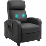 Homcom Massagesessel Relaxsessel Fernsehsessel 2-Punkt-Massage mit Rückenlehne, Liegesessel aus PU Schaumstoff Schwarz 68 x 88 x 98 cm Aosom.de