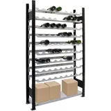 SCHULTE Regalwelt Weinregal für bis zu 96 Flaschen, 180x100x25 cm (HxBxT), schwarz-silber,