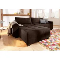 Home Affaire Ecksofa »Bella L-Form, B: 254 cm - OTTO. Verlässliche Qualität.« mit 2 Zierkissen, optional Bettfunktion & Bettkasten, Federkern braun
