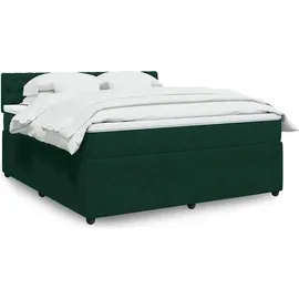 vidaXL Boxspringbett 180 x 200 cm Dunkelgrün