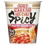 Nissin Cup Noodles Hot Chili Spicy, 8er Pack, mit Chilis, geröstetem Sesam – Gemüse,