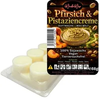 WonderWax Duftwachs WonderWax® Duftriegel 6 x Duftwachs Kreise Weiß, 100% Sojawachs (Pfirsich Pistaziencreme), Duftrichtung: Pfirsich & Pistaziencreme