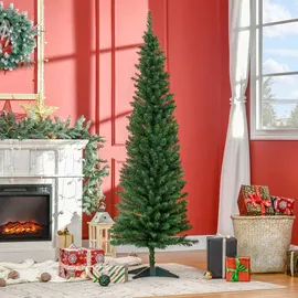 Homcom Weihnachtsbaum Tannenbaum mit Kunststoffständer 390 Spitzen Grün