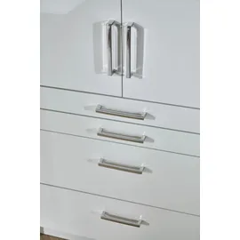 Rauch Schrank-Set RAUCH "Kleiderschrank Schrank Garderobe Garderobenschrank Eckschrank HOMBURG", weiß (graumetallic, hochglanz weiß), B:253cm H:197cm T:208cm, Holzwerkstoff, Kastenmöbel-Sets, viel Stauraum, oberer Schubkasten mit Einteilung MADE IN GERMANY