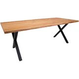 VCM Moss Esstisch 200x95 cm Eiche gelaugt, schwarz. - Braun
