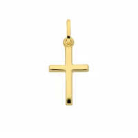 Kreuzkette ADELIA ́S "Halskette - Kreuzkette mit Kreuz Anhänger aus 585 Gold", gold, Halsketten, Damen, Gelbgold 585 Gold, Gelbgold 585, Gold, Kreuzkette, Schmuckset mit bis 45 cm stufenlos verstellbarer 925 Silber Halskette