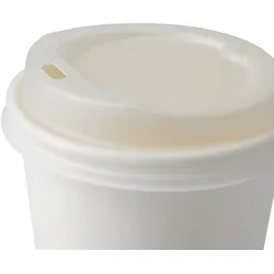 BIOZOYG 50 Stück Einwegdeckel Ø 80mm, weiß  CPLA Bio Plastikdeckel Kaffeedeckel kompostierbar, biologisch abbaubar, umweltfreundlich