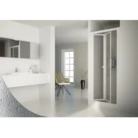 Forte Domino Nischendusche mit Schiebetür 83 x 185 cm weiß