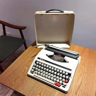 Traditionelle manuelle Schreibmaschine, Maschinenschreibmaschine, englische Vintage-Schreibmaschine mit manueller Schreibmaschine – inklusive Doppelspule, schwarz-rotes Farbband, tragbar und E