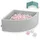 KiddyMoon Bällebad 90X30cm/200 Bälle Bällepool mit Bällen ∅ 7Cm für Babys Kinder Viertel Eckig, Hellgrau:Rosa/Perle/Transparent