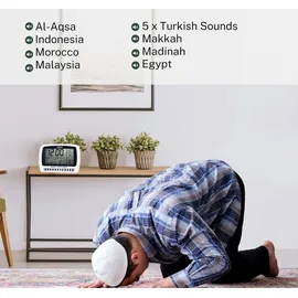 MIRAC Ramazan Azan-Gebetsuhr/Otomatik Ezan Saati - Grau