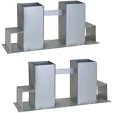 Trutzholm 2er Set Holzstapelhilfe feuerverzinkter Stahl 34 x 10 x 15 cm Silber