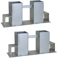 Trutzholm 2er Set Holzstapelhilfe feuerverzinkter Stahl 34 x 10 x 15 cm Silber