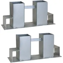 Trutzholm 2er Set Holzstapelhilfe feuerverzinkter Stahl 34 x 10 x 15 cm Silber