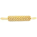 Folkroll Teigroller "Dackel", braun (holzfarben), L:43cm Ø:6cm, Buchenholz, Teigroller, Keksteig im Handumdrehen mit Motiv versehen
