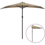 vidaXL Balkon-Sonnenschirm 270 x 135 cm taupe halbrund