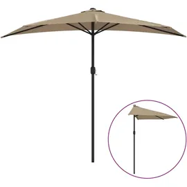 vidaXL Balkon-Sonnenschirm 270 x 135 cm taupe halbrund