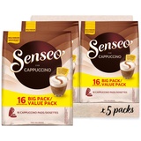 Senseo Pads Cappuccino, 16 Kaffeepads, 5 x 16 Getränke in der Vorratspackung