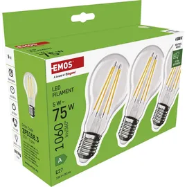 EMOS LED-Lampe Filament A60 1525283413 5W E27 neutralweiß 1060 lm 3 St.