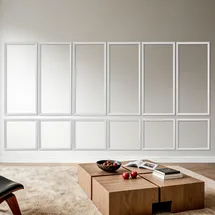 Vevor Wandform-Set, 6er-Set 61x61cm u. 61x137cm Stuckleisten aus Lackierbarem Polystyrol, Wasserfeste Wandleiste, Zierleiste für Wände, Friesleisten für Wohnzimmer, Schlafzimmer, Zuhause, Weiß