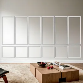 Vevor Wandform-Set, 6er-Set 61x61cm u. 61x137cm Stuckleisten aus Lackierbarem Polystyrol, Wasserfeste Wandleiste, Zierleiste für Wände, Friesleisten für Wohnzimmer, Schlafzimmer, Zuhause, Weiß