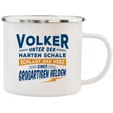 Hti-Living Echter Kerl Emaille Becher 0,5 l Weiß 1