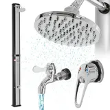 ECD Germany Solardusche Silber/Schwarz 217 cm