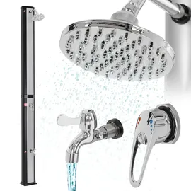 ECD Germany Solardusche Silber/Schwarz 217 cm