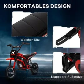 Homcom Elektromotorrad Kinder 24V 350W Rot