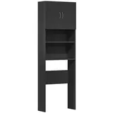 vidaXL Waschmaschinenschrank Schwarz 64x24x190 cm Holzwerkstoff