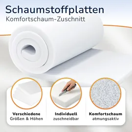 MSS e.K. MSS Schaumstoffplatte 80 x 200 x 19 cm RG 25/40 Schaumstoffpolster Topper Matratze Matte Schaumstoff